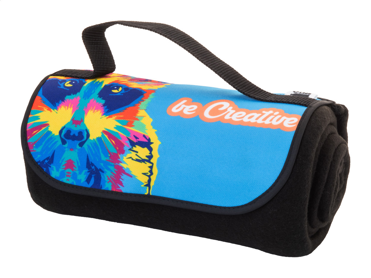 Personalizowany koc polarowy RPET P117216D czarny