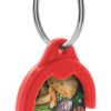 żeton do wózków sklepowych z brelokiem P110319D czerwony