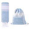 Ręcznik plażowy / worek ze sznurkami P117352D jasnoniebieski