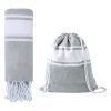 Ręcznik plażowy / worek ze sznurkami P117352D szary