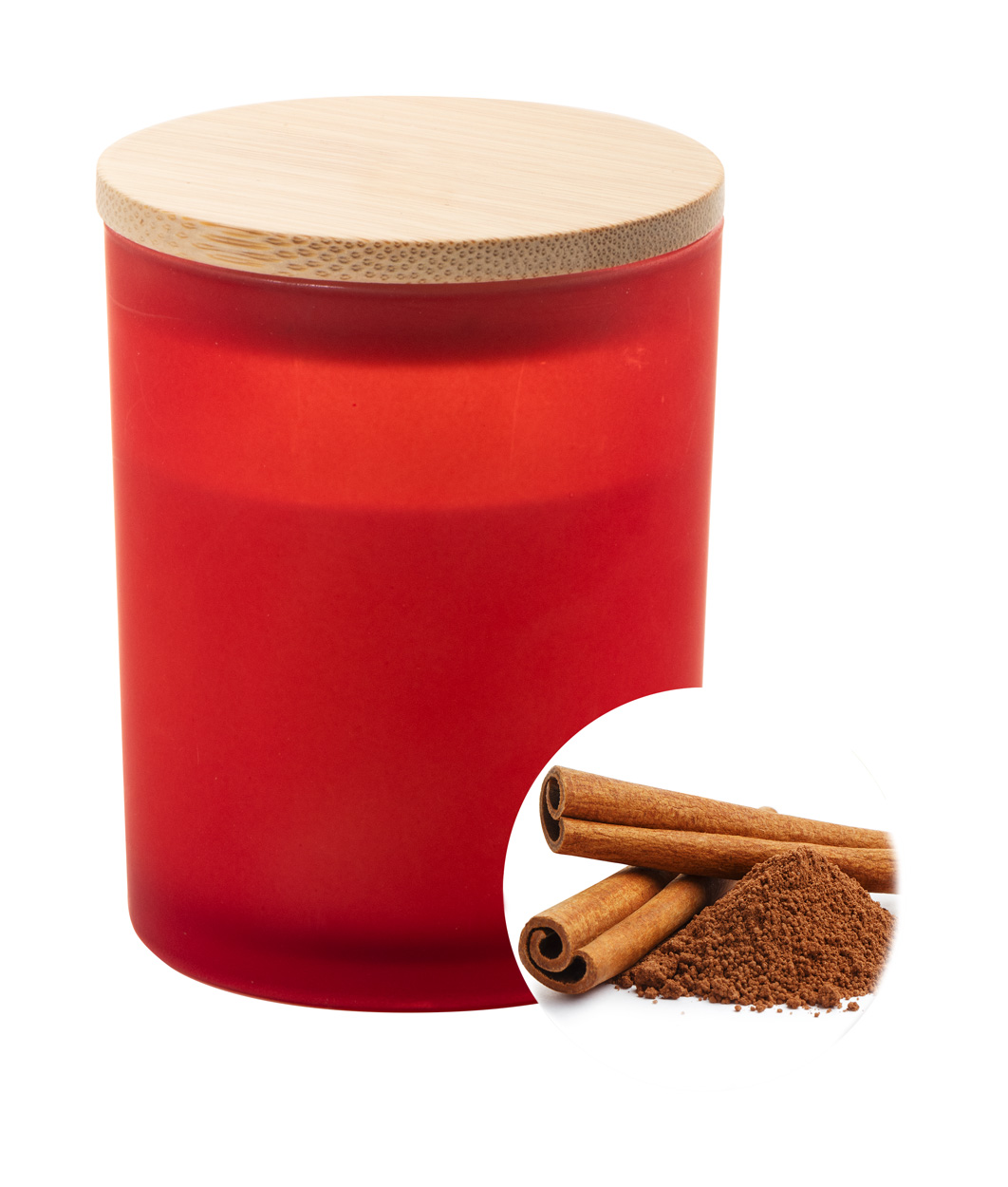świeca zapachowa / świeczka, cynamon P117291D czerwony