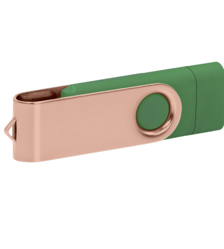 Pamięć USB PD-6 OTG P061196U ciemnozielony / rose gold