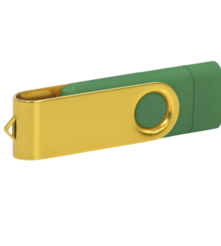 Pamięć USB PD-6 OTG P061196U ciemnozielony / żółty