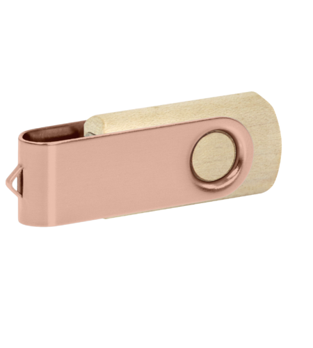 Pamięć USB PD-6 Wood P060499U jasny brąz / rose gold