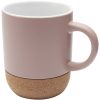 Billie kubek ceramiczny o pojemności 300 ml z detalami z korka i matowym wykończeniem P099930C dusty pink