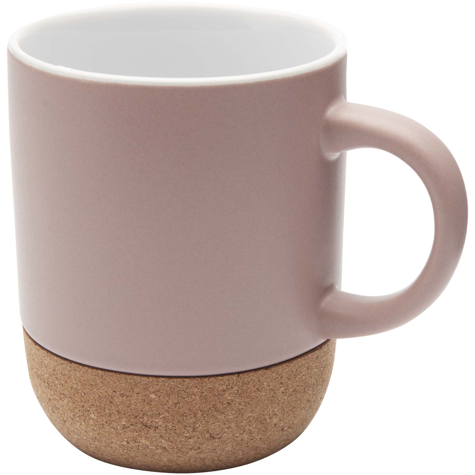 Billie kubek ceramiczny o pojemności 300 ml z detalami z korka i matowym wykończeniem P099930C dusty pink