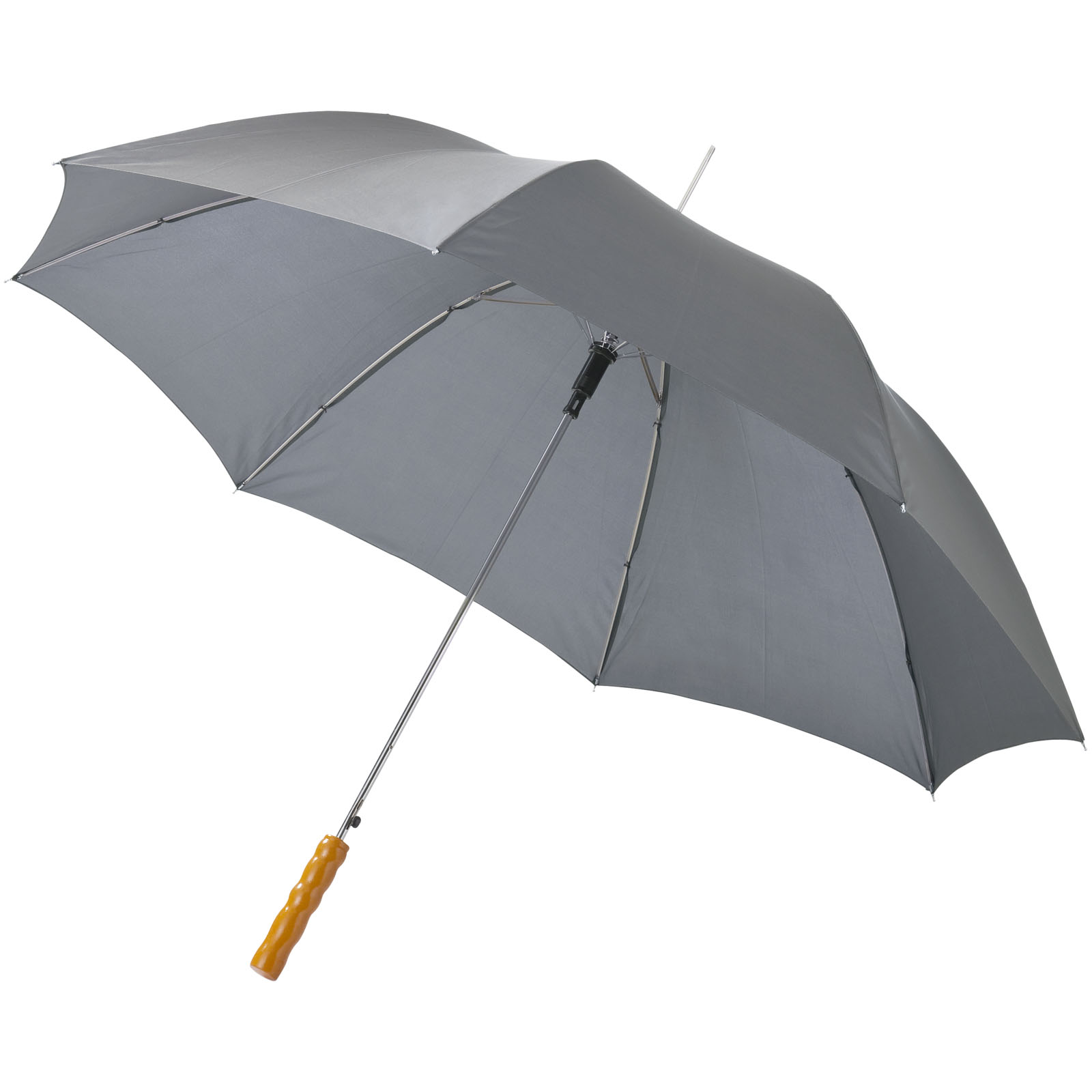 Parasol automatyczny Lisa 23'' z drewnianą rączką P068256C szary