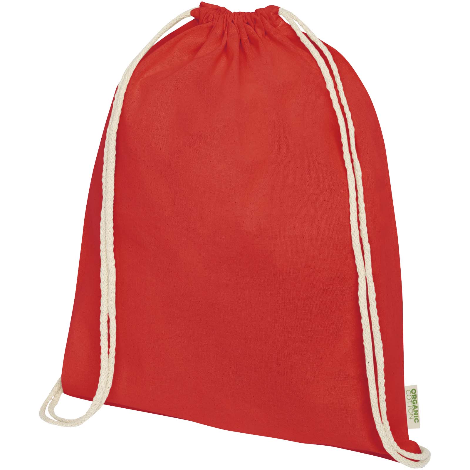 Orissa 100 g/m² organic cotton drawstring bag 5L P068767C czerwony