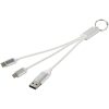 Metal kabel do ładowania 4 w 1 z aluminium z recyklingu z łańcuchem do kluczy P098374C srebrny