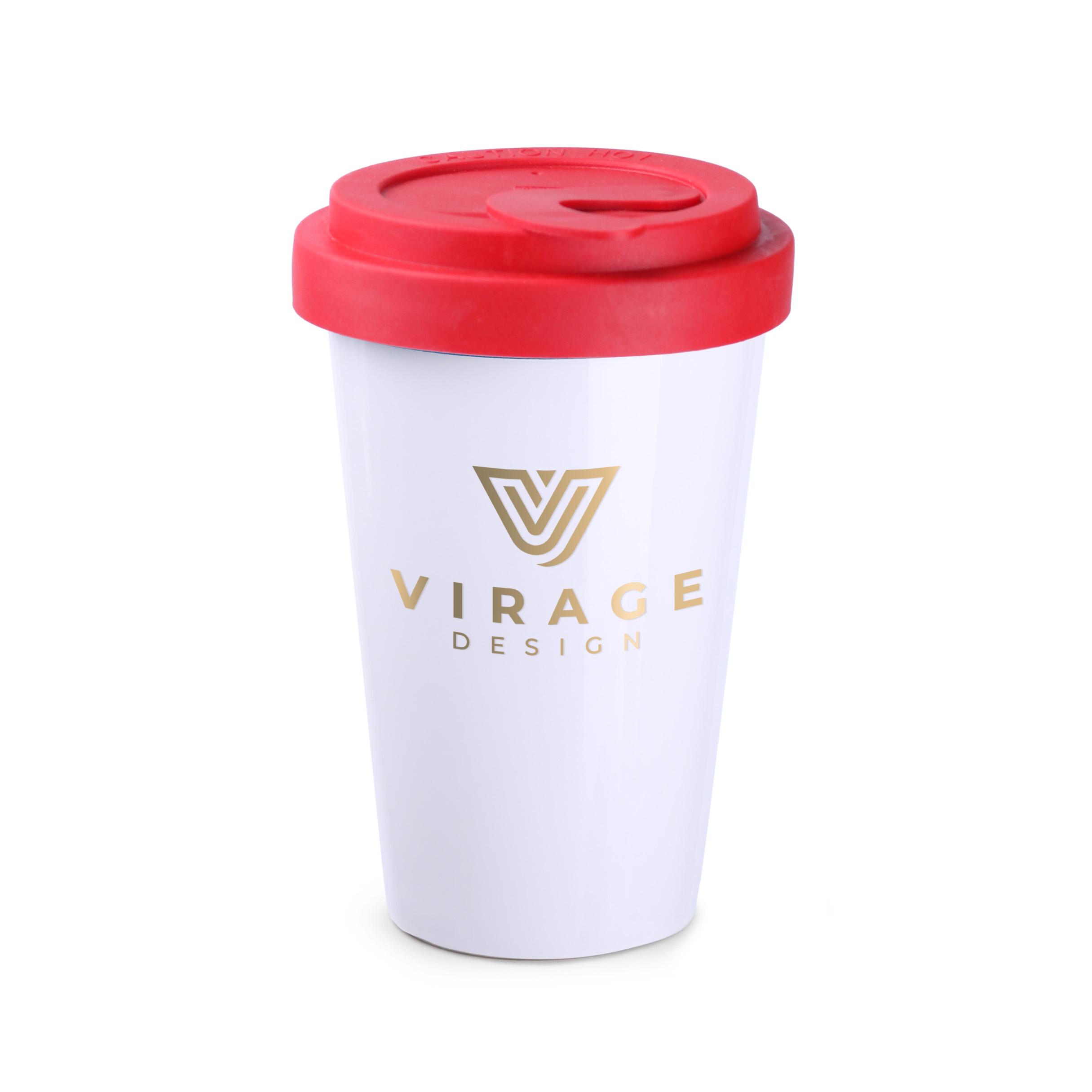 Kubek Freedom Lock 280 ml P041846M biały / czerwony