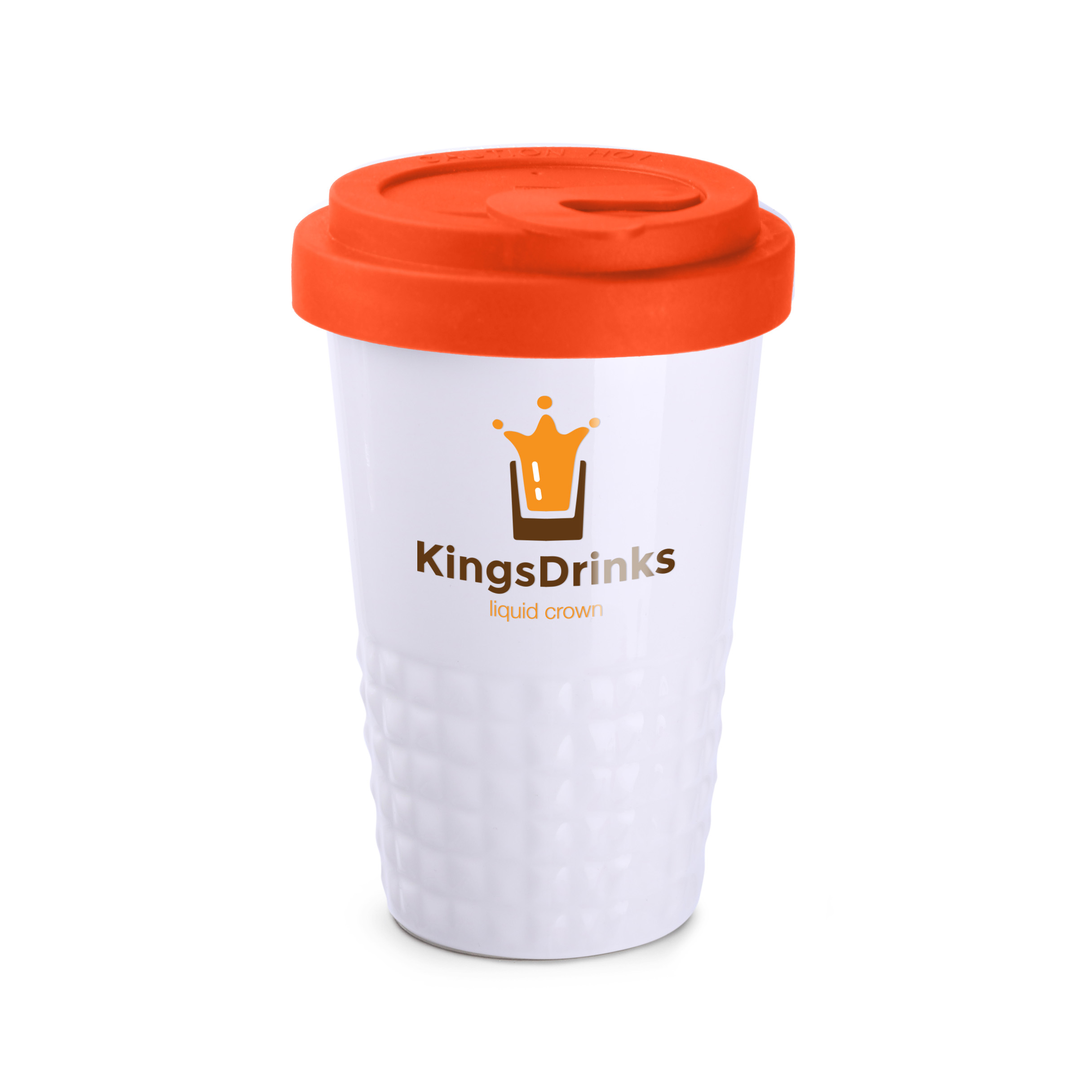 Kubek Freedom Excellence Lock 280 ml P041861M biały / pomarańczowy