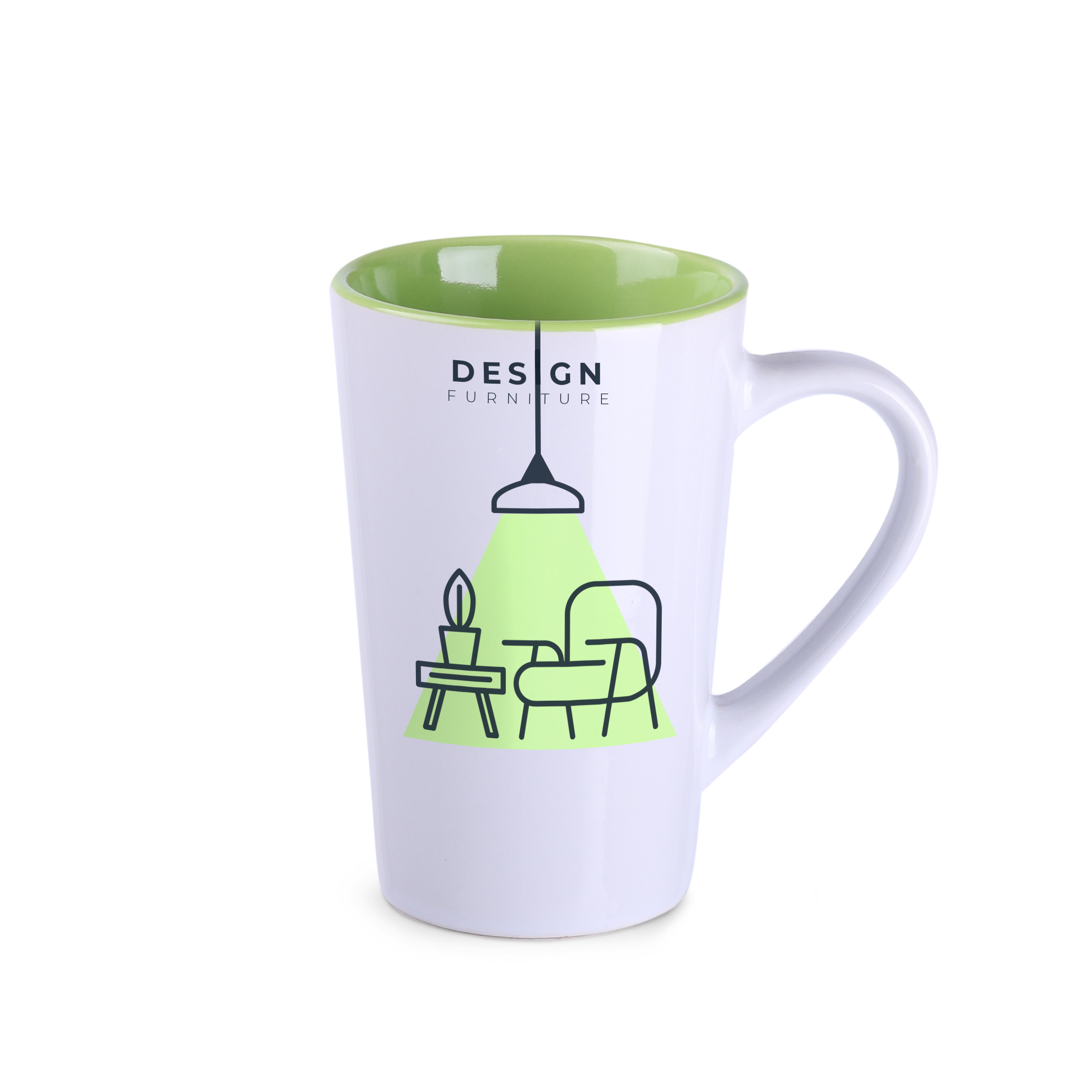 Kubek Fresh 280 ml P041802M biały / jasnozielony