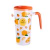 Kubek Idea 390 ml P047048M biały / pomarańczowy