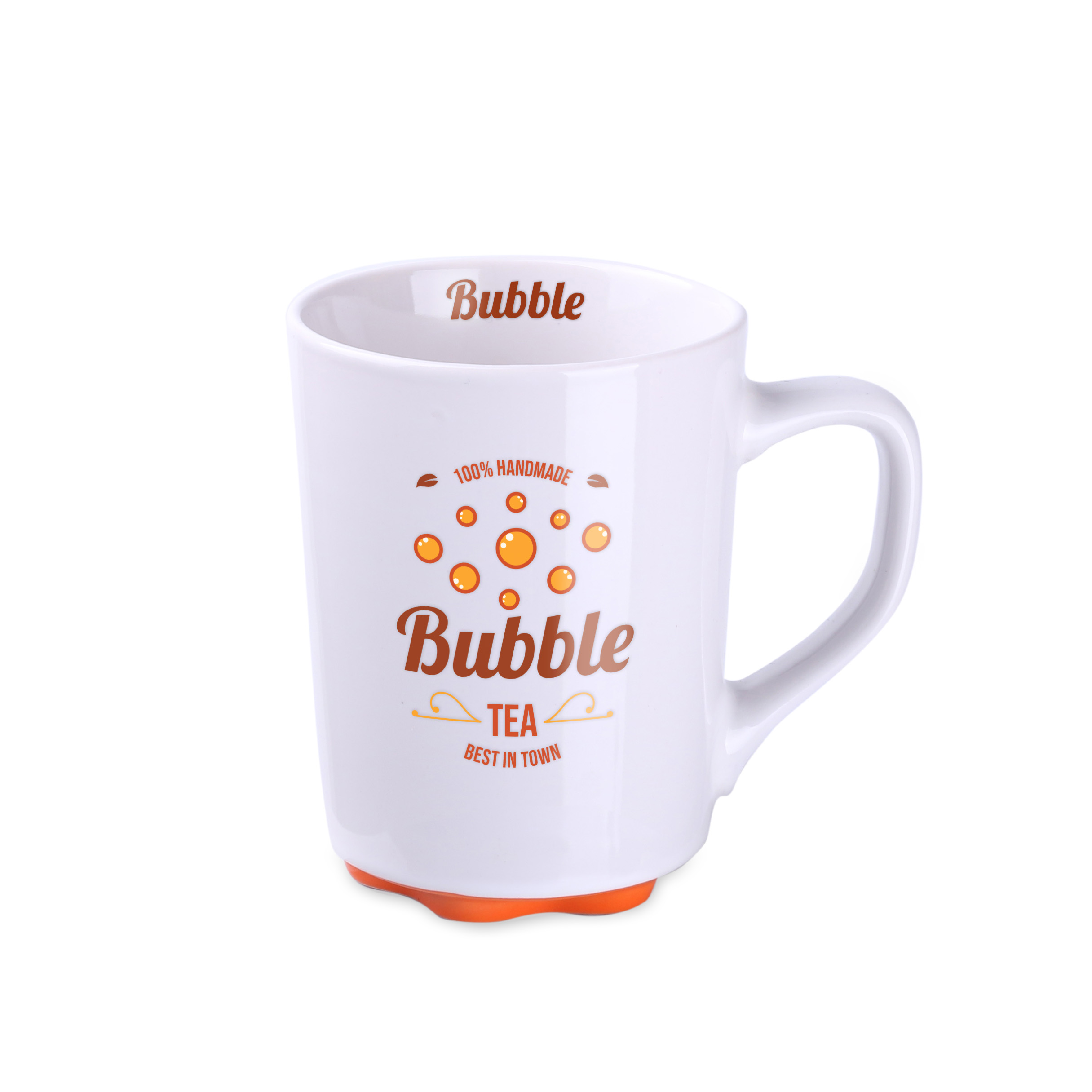 Kubek Ivory 300 ml P047058M biały / pomarańczowy