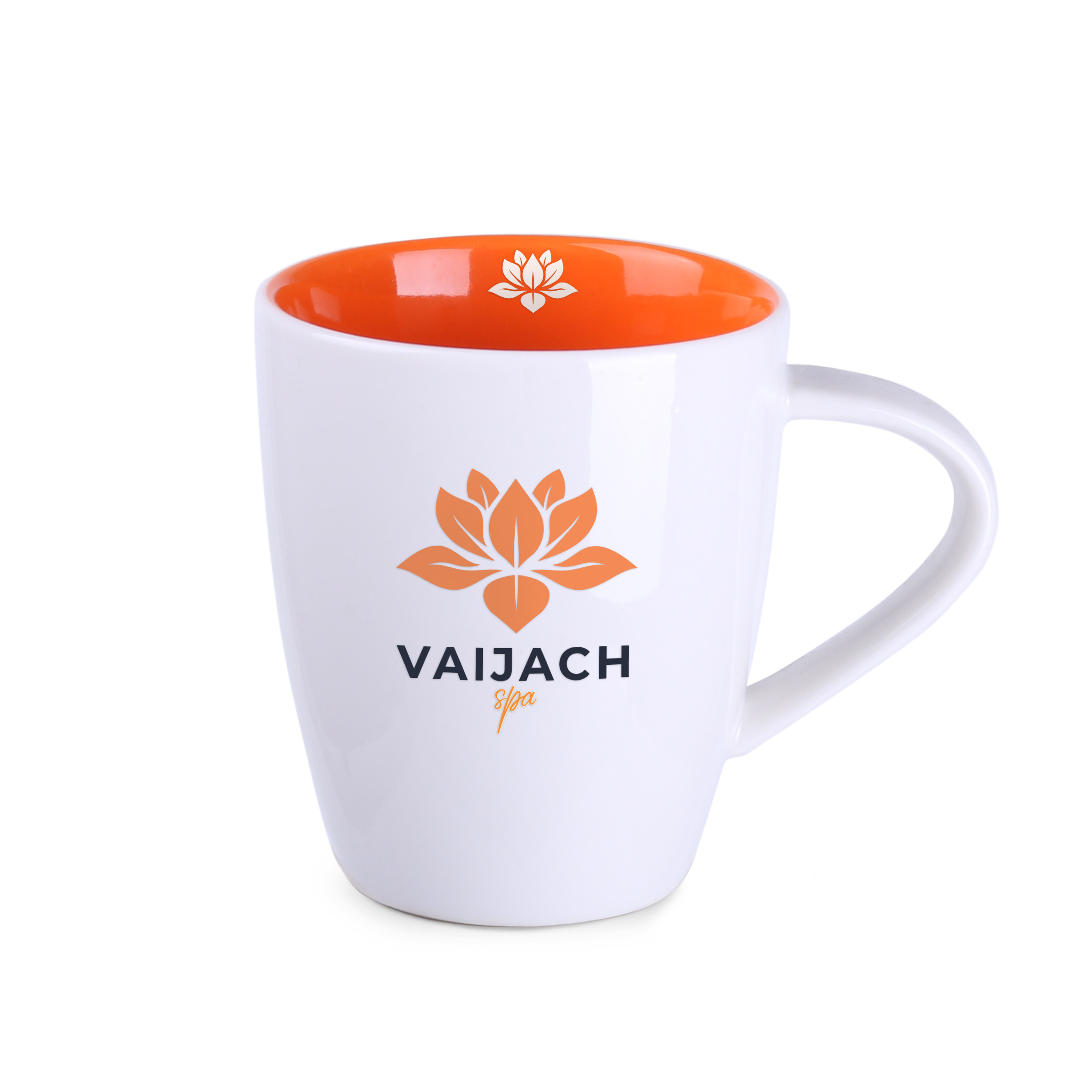 Kubek Joy 250 ml P041712M biały / pomarańczowy