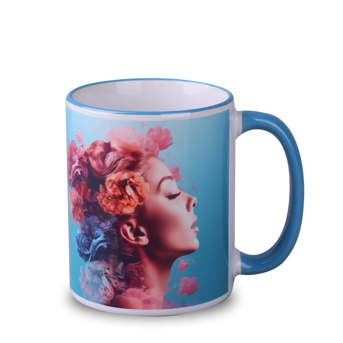 Kubek sublimacyjny Tomek Art Halo 320 ml P056619M biały / jasnoniebieski