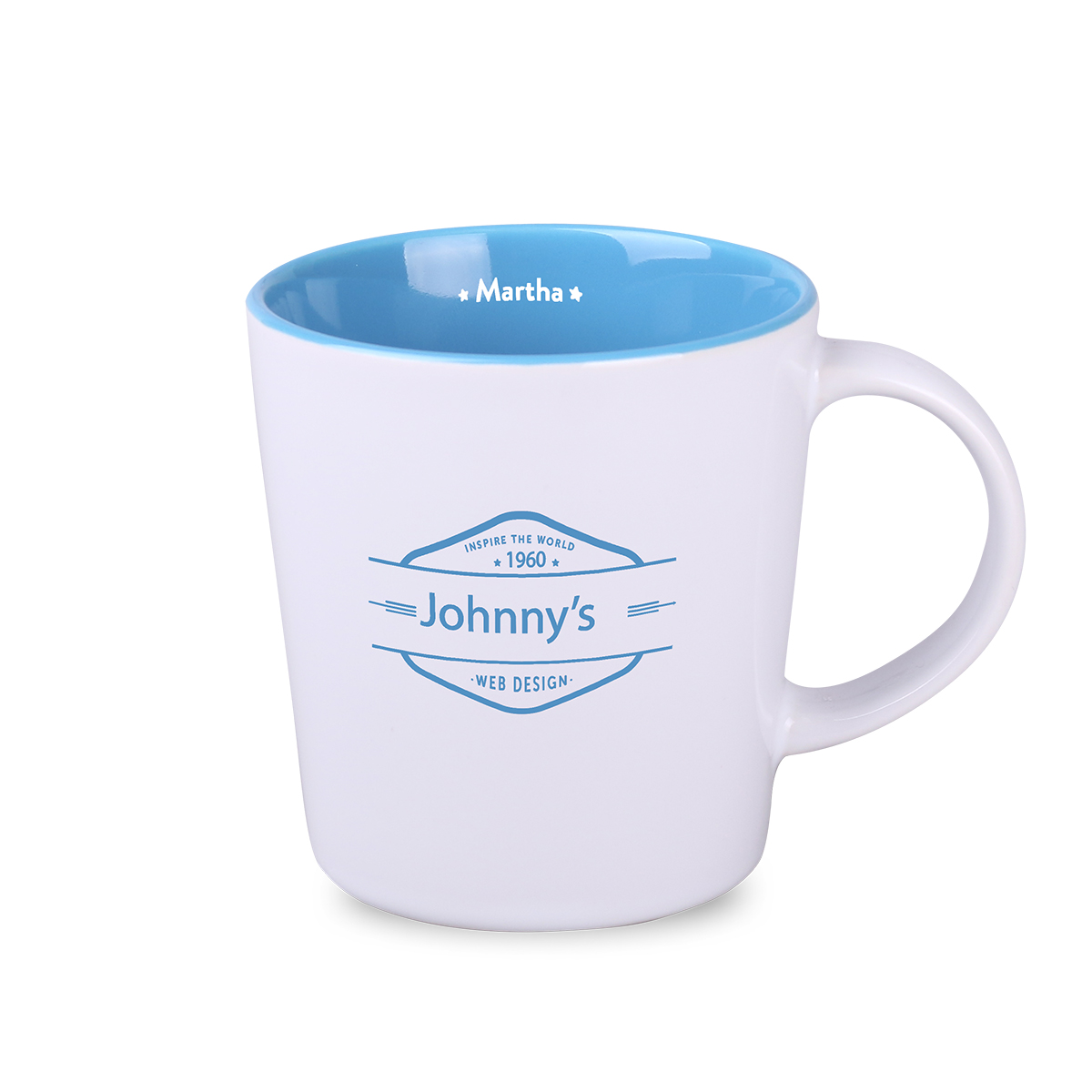 Kubek Berg Duo 380 ml P102170M biały / jasnoniebieski