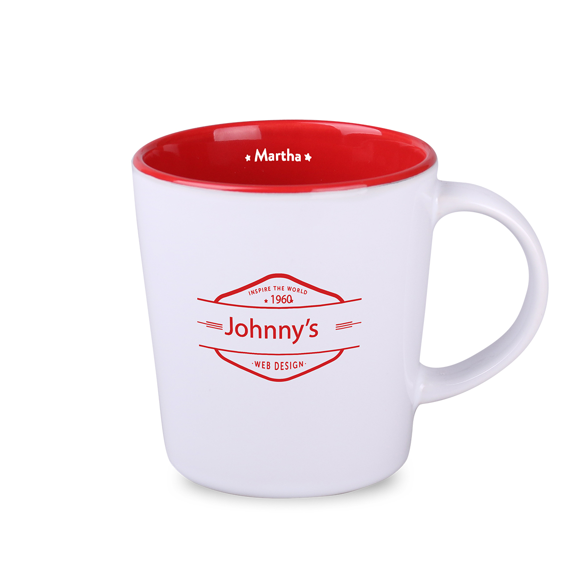 Kubek Berg Duo 380 ml P102170M biały / czerwony