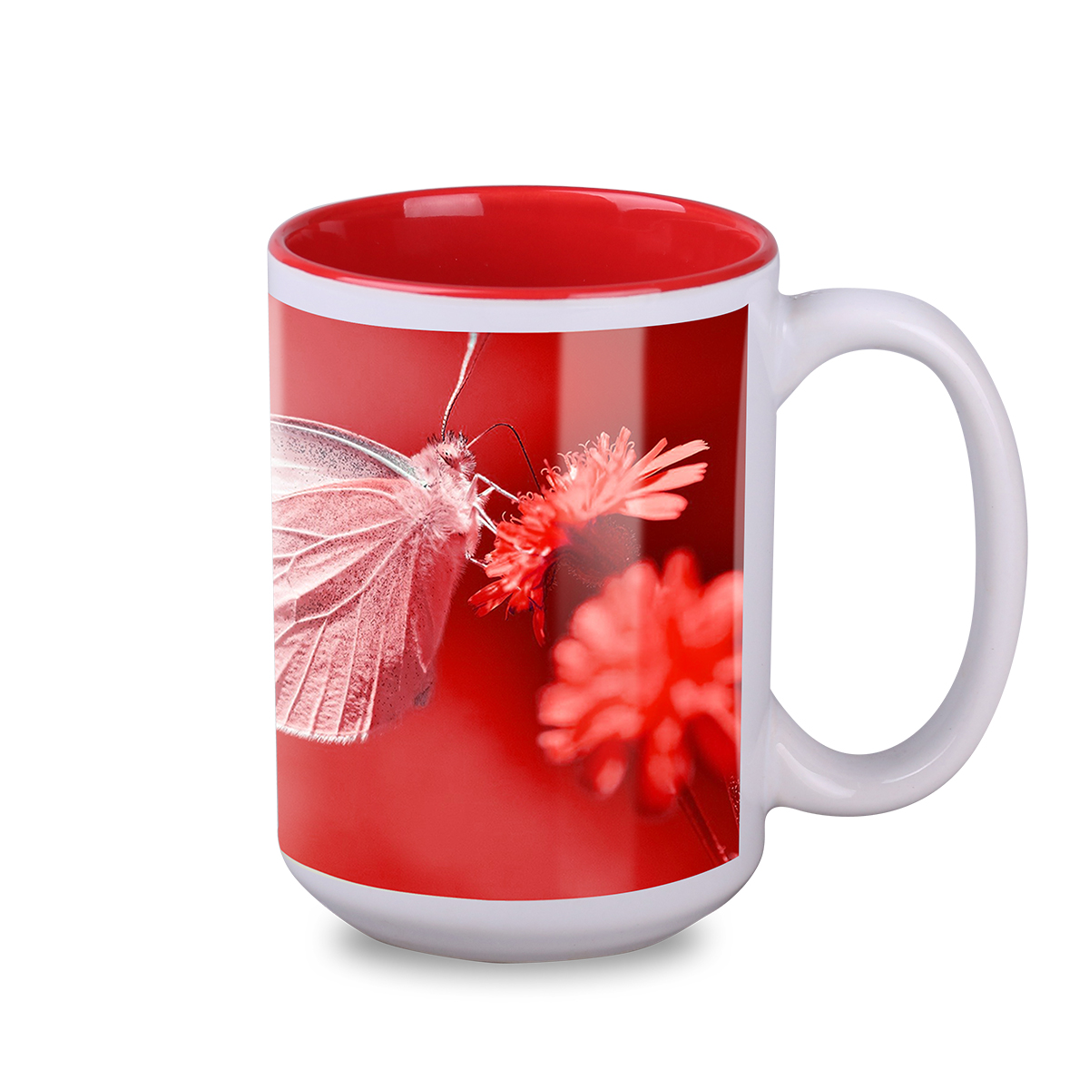 Kubek sublimacyjny Nevada Art Solid 450 ml P102151M biały / czerwony