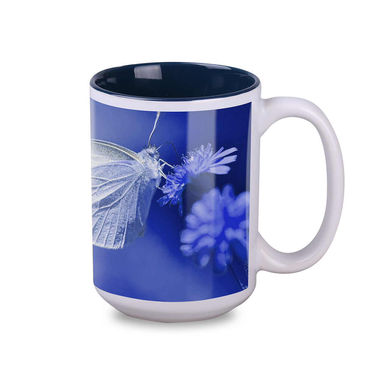 Kubek sublimacyjny Nevada Art Solid 450 ml P102151M biały / granatowy