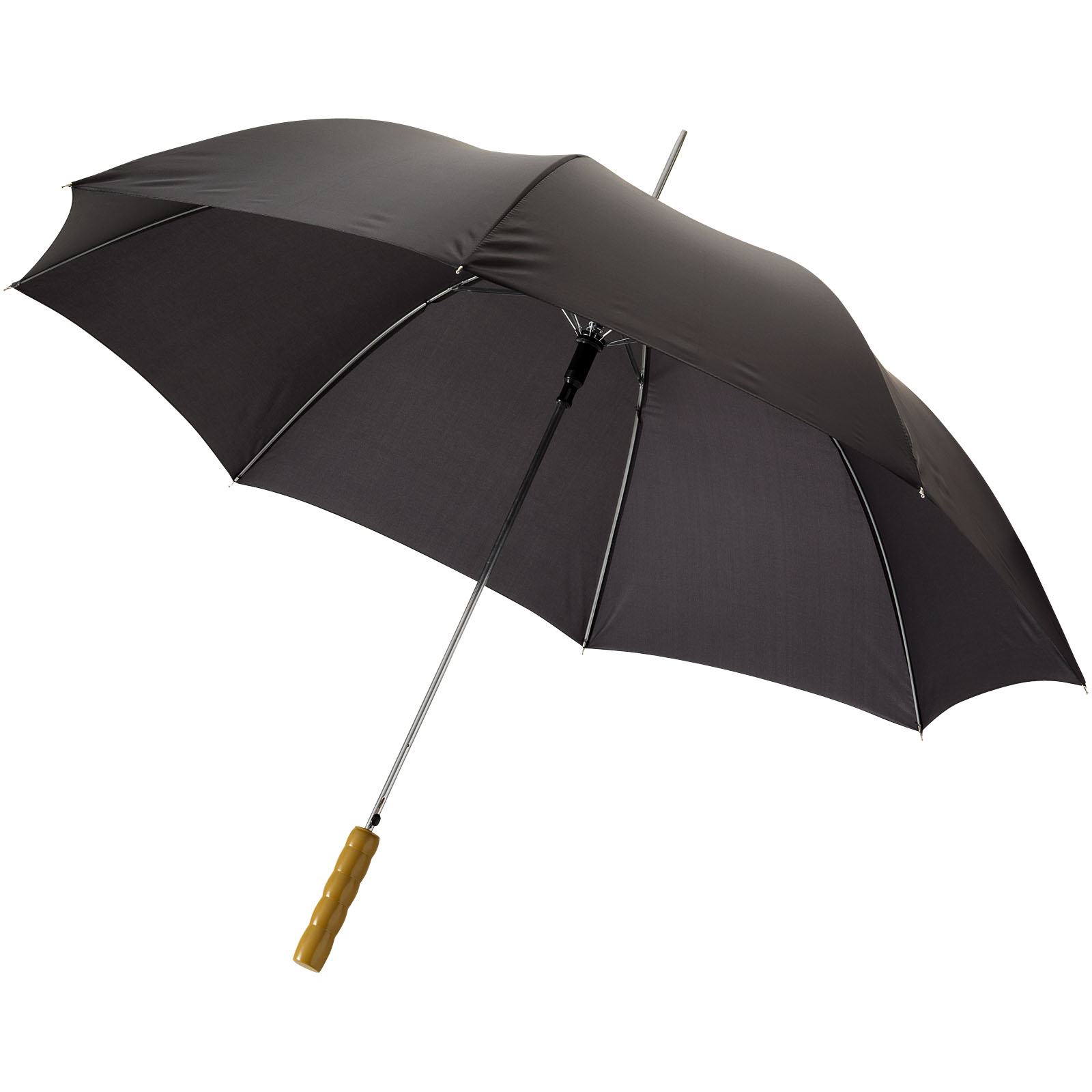 Parasol automatyczny Lisa 23'' z drewnianą rączką P068256C czarny