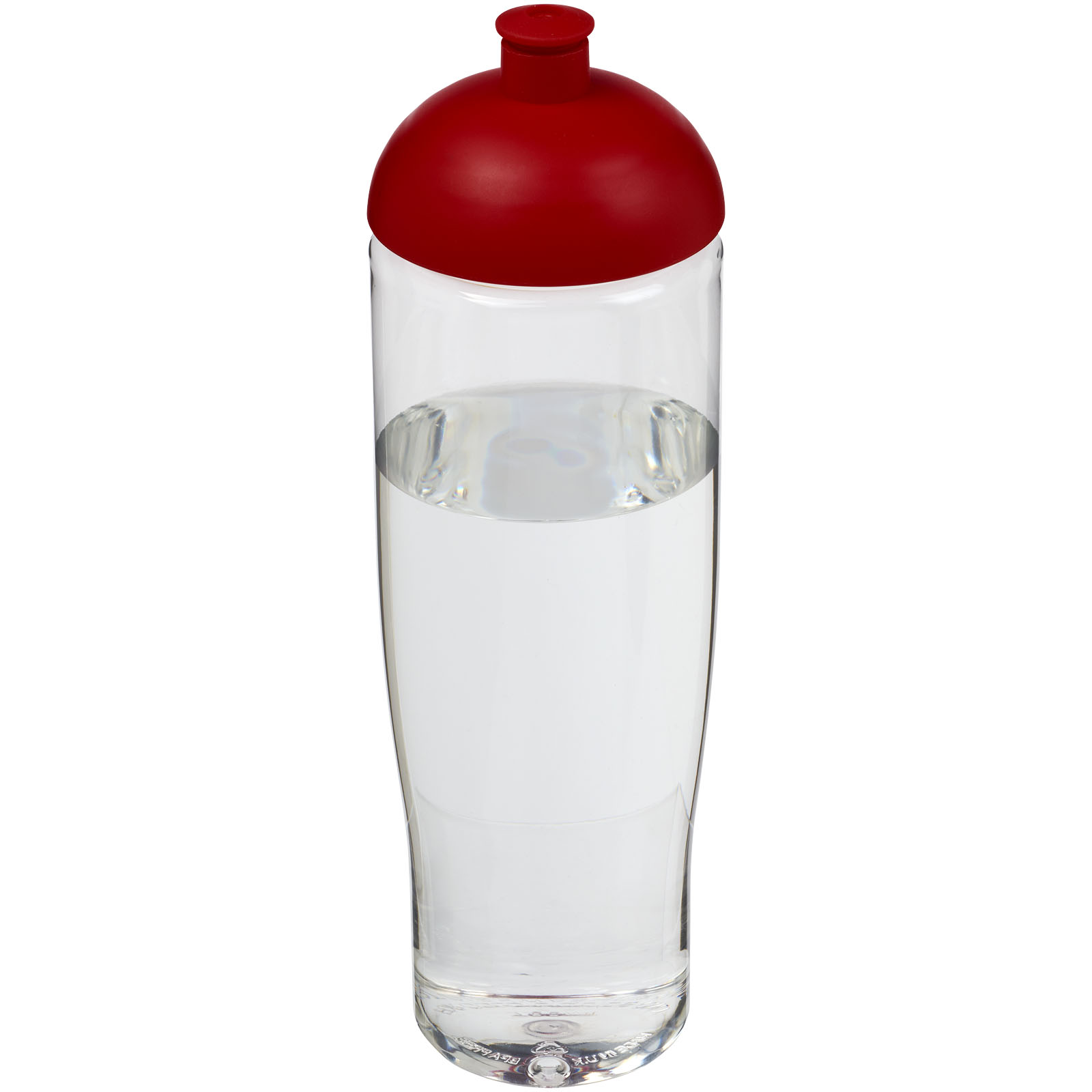 Bidon H2O Tempo® o pojemności 700 ml z wypukłym wieczkiem P069153C przezroczysty / czerwony