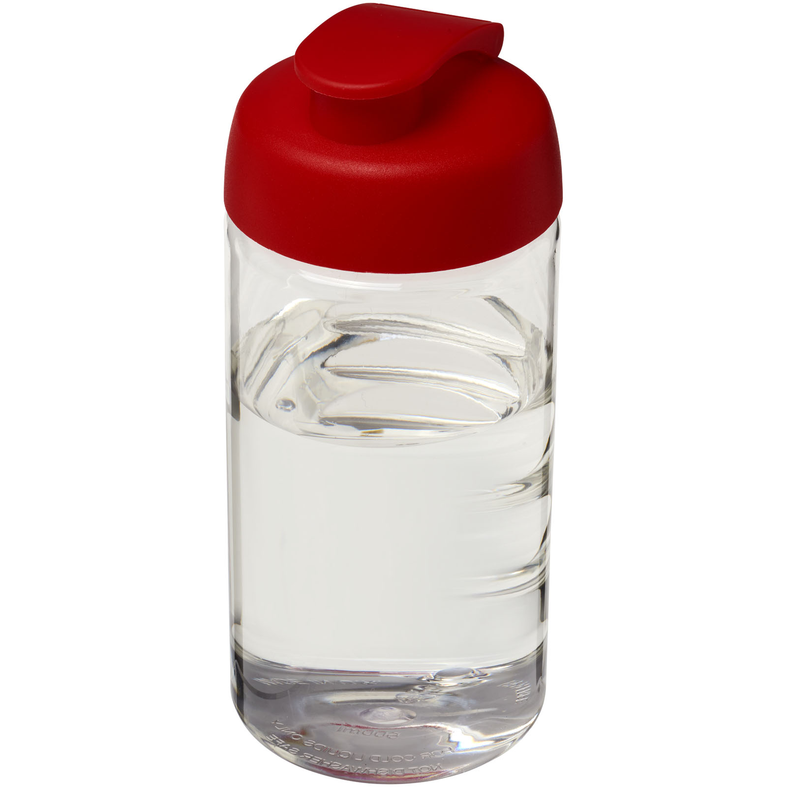 Bidon H2O Bop® o pojemności 500 ml z wieczkiem zaciskowym P069306C przezroczysty / czerwony