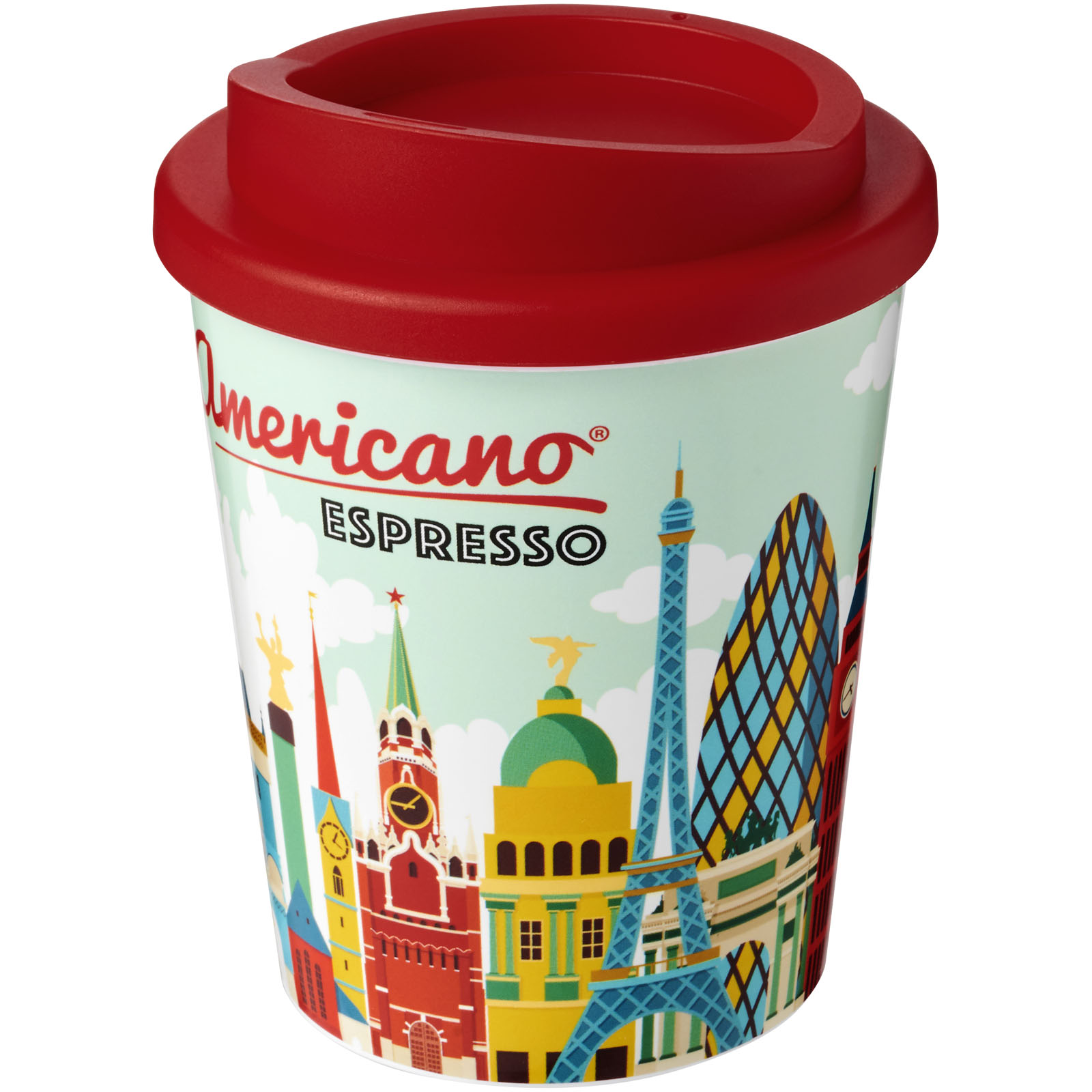 Kubek termiczny espresso z serii Brite-Americano® o pojemności 250 ml P072515C czerwony