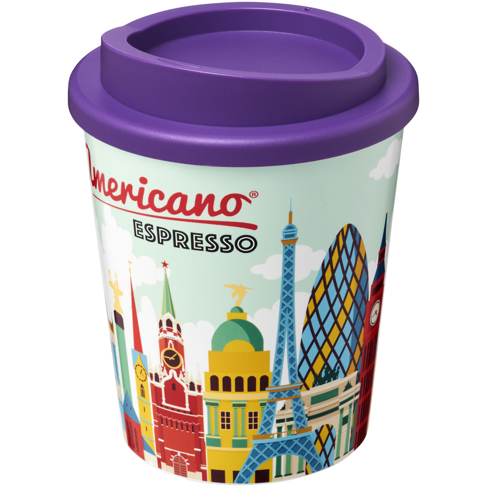 Kubek termiczny espresso z serii Brite-Americano® o pojemności 250 ml P072515C fioletowy
