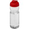 Bidon H2O Active® Base Tritan™ o pojemności 650 ml z klapką P074878C przezroczysty bezbarwny / czerwony