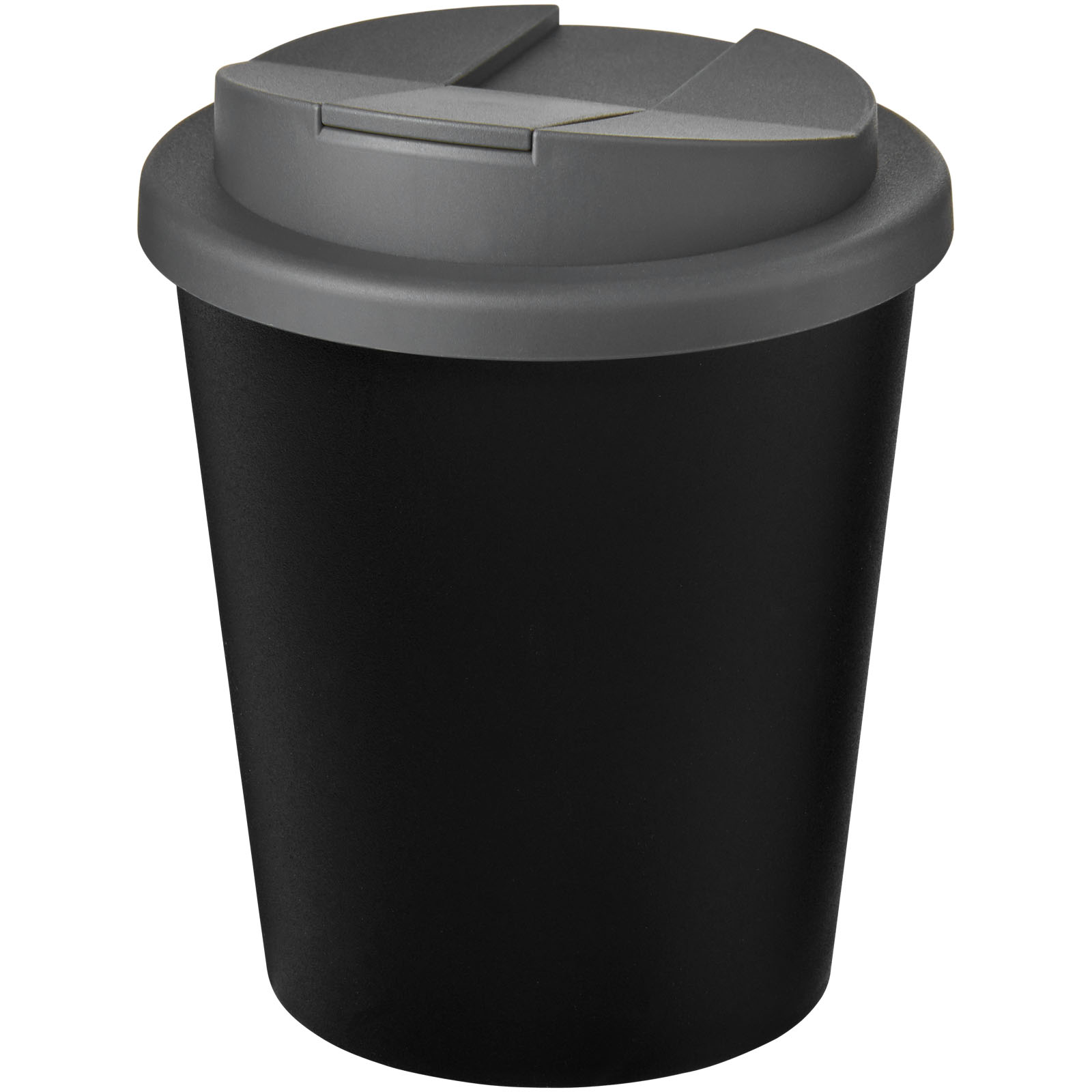 Kubek Americano® Espresso Eco z recyklingu o pojemności 250 ml z pokrywą odporną na zalanie P075211C czarny / szary