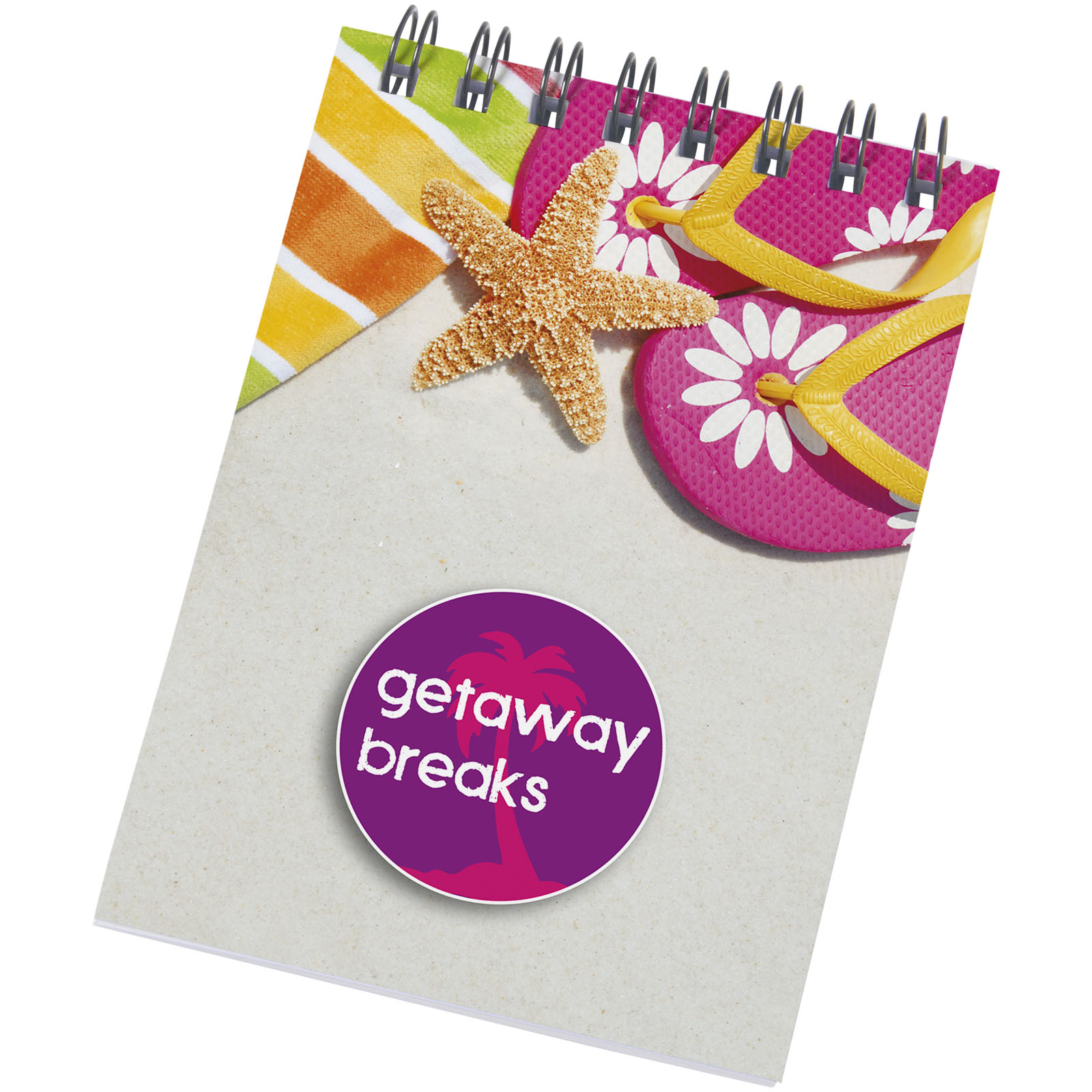 Notatnik Desk-Mate® w formacie A7 z przedziałką P069862C biały / czarny