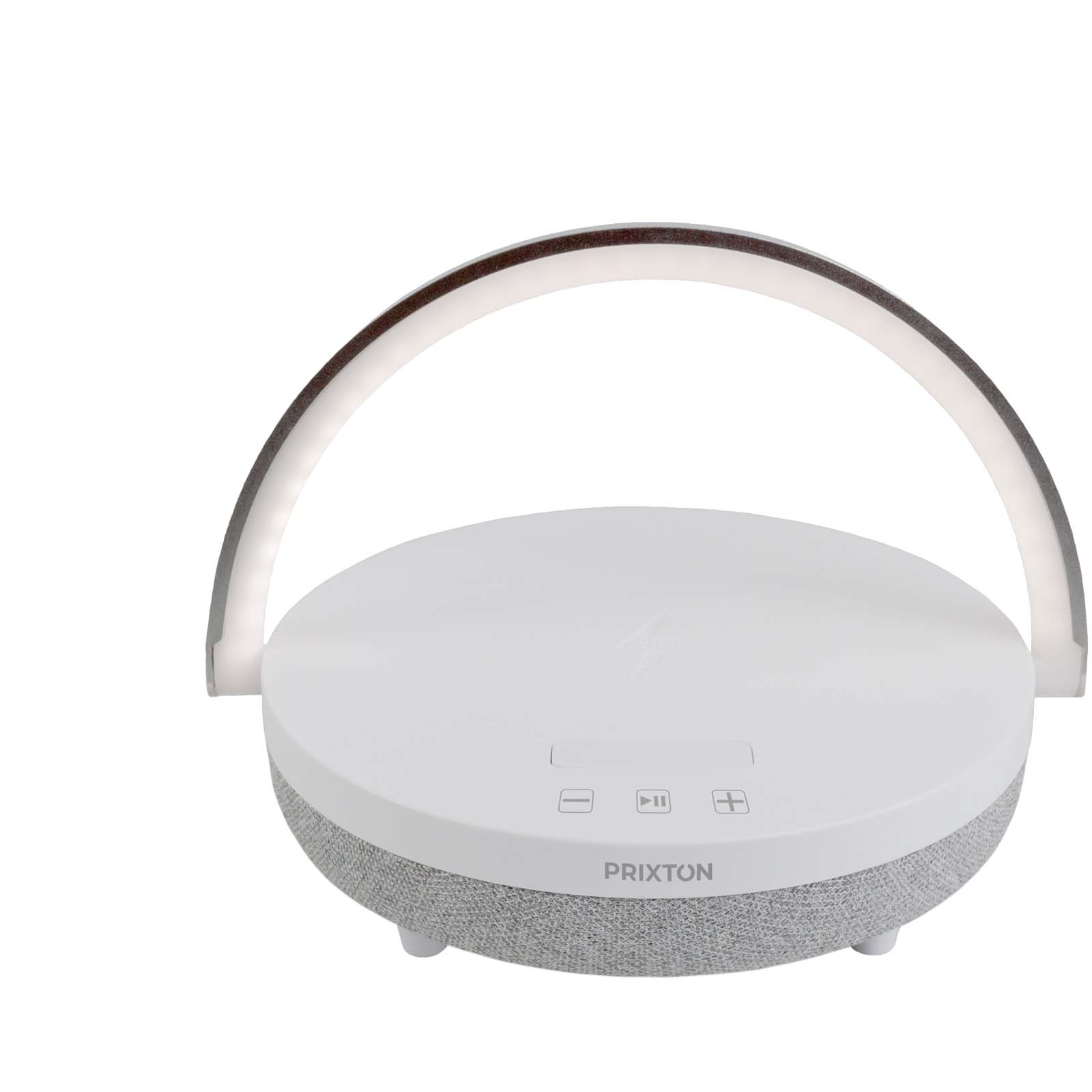 Prixton głośnik Bluetooth® 10 W 4 w 1 ze światłem LED i podstawą do ładowania bezprzewodowego P098761C PFC-2PA160-W
