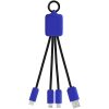 Kabel z podświetlonym logo 3w1 z brelokiem - SCX.design C15 P075788C reflex blue / czarny