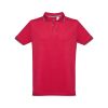 THC ROME. Męska dwukolorowa bawełniana koszulka polo P033137S czerwony