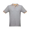 THC ROME. Męska dwukolorowa bawełniana koszulka polo P033137S jasnoy szary melanż