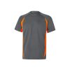 VL SLAYER. Dwukolorowa koszulka techniczna w kształcie ptasiego oka (160 g/m²) z poliestru (100%) P095055S szary / pomarańczowy VL SLAYER. Dwukolorowa koszulka techniczna w kształcie ptasiego oka (160 g/m²) z poliestru (100%) P095055S szary / pomarańczowy