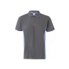 VL SUPAY. Dwukolorowa koszulka polo piqué (180 g/m²), krótki rękaw, bawełna (60%) i poliester (40%) P095145S szary / błękitny