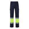 VL POSEIDON. Dwukolorowe spodnie diagonalne z wieloma kieszeniami (210 g/m²), z bawełny (20%) i poliestru (80%) P095487S granatowy / żółty