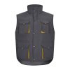 VL NERGAL. Wyściełana kamizelka, dwukolorowa, z wieloma kieszeniami (120 g/m²), z poliestru (100%) P095979S szary / żółty VL NERGAL. Wyściełana kamizelka, dwukolorowa, z wieloma kieszeniami (120 g/m²), z poliestru (100%) P095979S szary / żółty