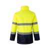 VL THEMIS LARGE. Dwukolorowa kurtka (190 g/m²) z poliestru (100%) z powłoką PU P096374S granatowy / żółty VL THEMIS LARGE. Dwukolorowa kurtka (190 g/m²) z poliestru (100%) z powłoką PU P096374S granatowy / żółty