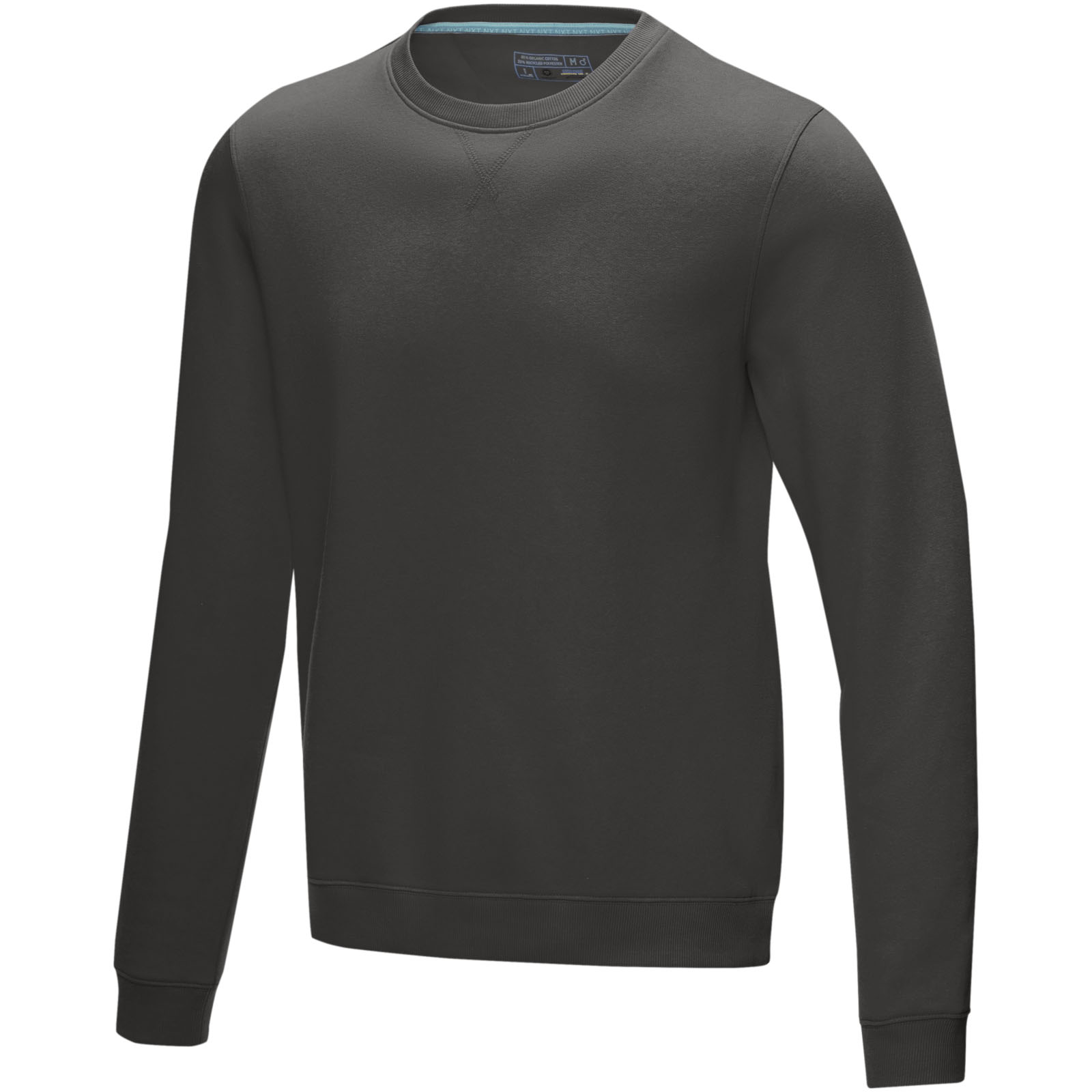 Jasper men’s organic recycled crewneck sweater P073063C szary sztormowy
