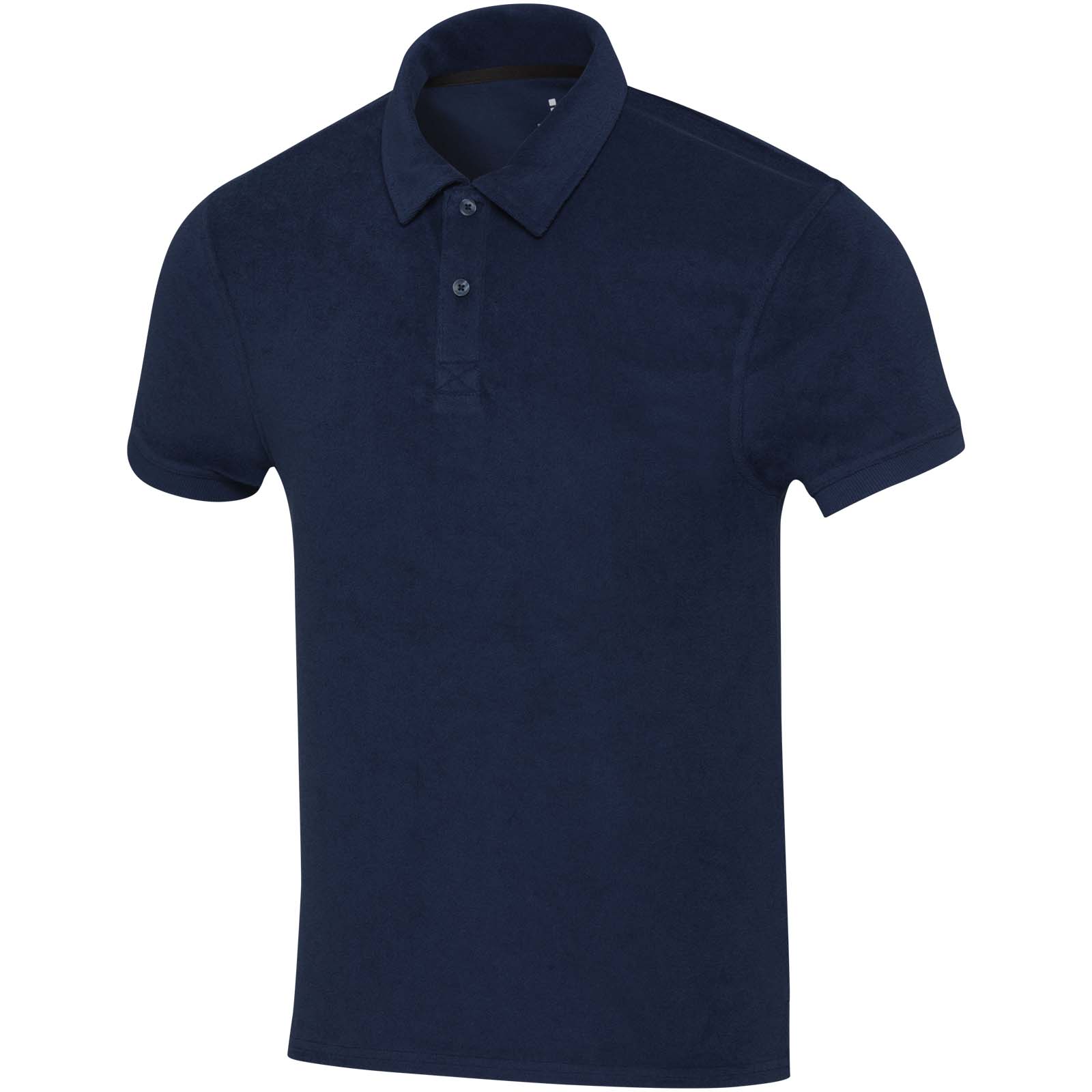 Koszulka polo Akoya z atestem GRS, unisex, z materiału frotte z recyklingu P109839C granatowy