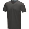 Kawartha short sleeve men's organic V-neck t-shirt P070252C szary sztormowy