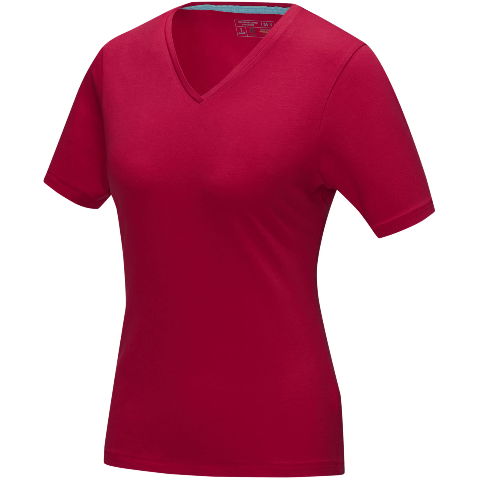 Kawartha short sleeve women's organic V-neck t-shirt P070308C czerwony