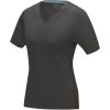 Kawartha short sleeve women's organic V-neck t-shirt P070308C szary sztormowy