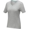Kawartha short sleeve women's organic V-neck t-shirt P070308C szary melanż