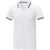 Męska koszulka polo Amarago z kontrastowymi paskami i krótkim rękawem P074659C biały