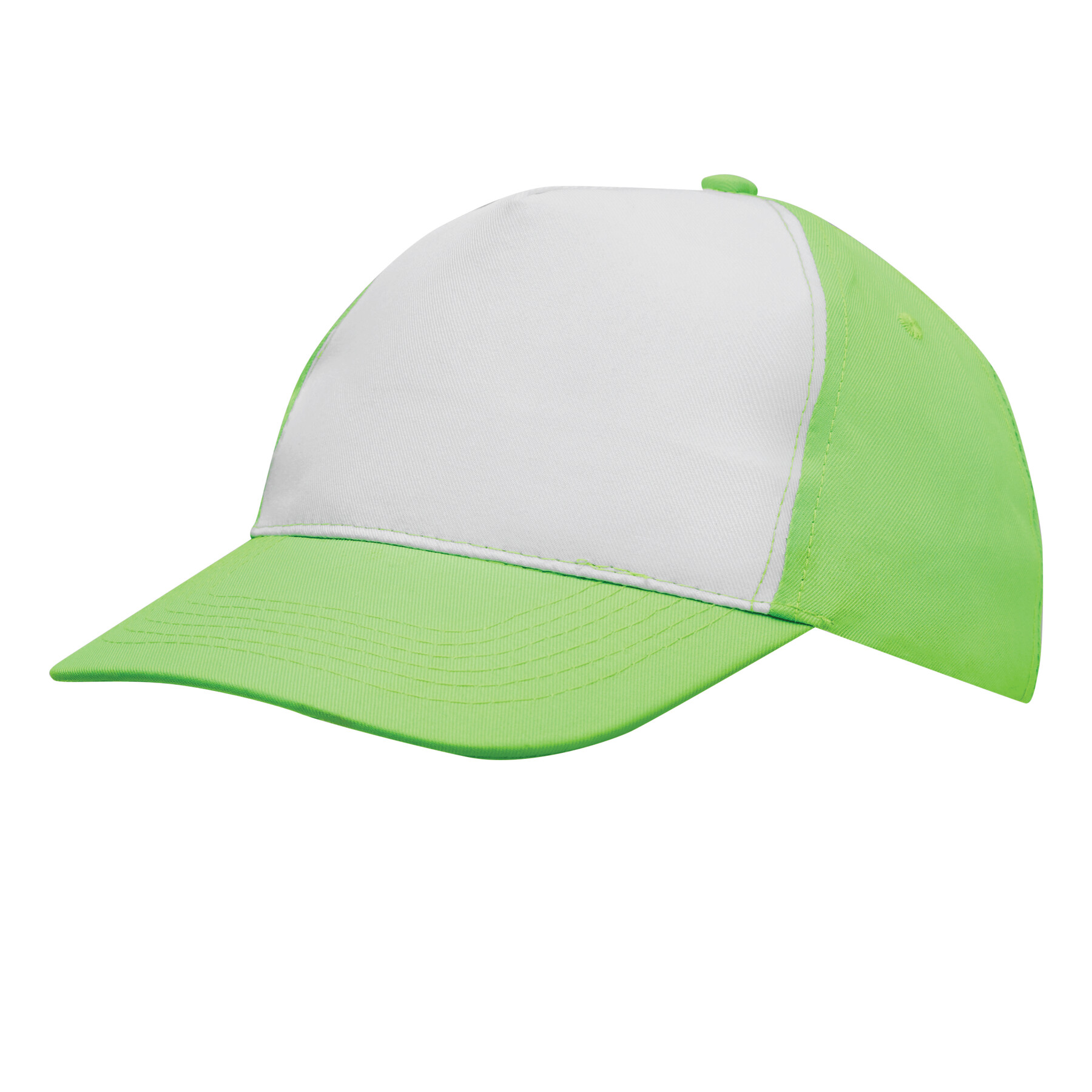 5 segmentowa czapka SHINY P005029I biały / zielony