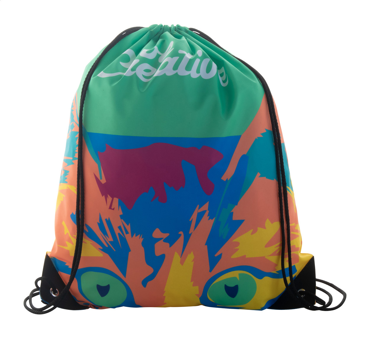 Personalizowany worek ze sznurkami P114674D czarny / biały